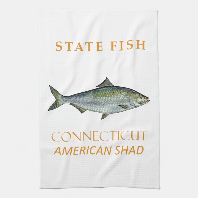 Connecticut Territory Fish The American Shad Kökshandduk (Vertikal)