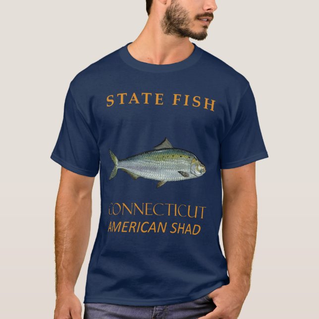 Connecticut Territory Fiska Amerikansk Shad T Shirt (Framsida)