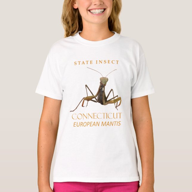 Connecticut Territory Insect The European Mantis T Shirt (Framsida)