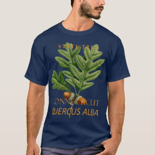 Connecticut Territory Tree Den Vita Eken T Shirt