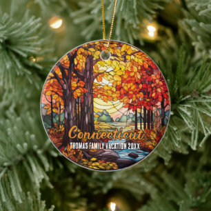 Connecticut Vacation Souvenir Julgransprydnad Keramik