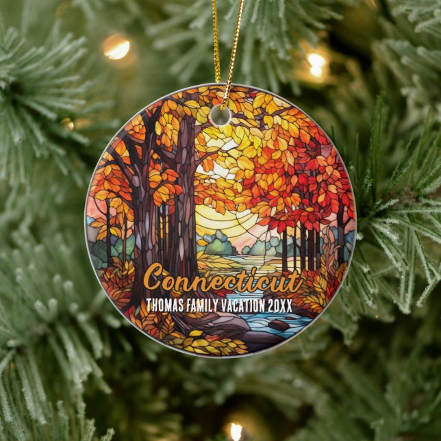 Connecticut Vacation Souvenir Julgransprydnad Keramik (Träd)