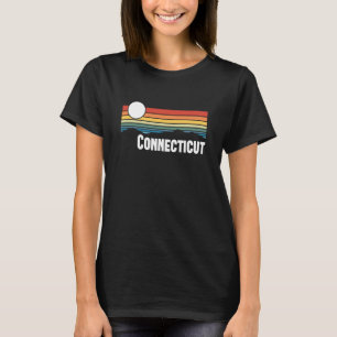 Connecticut Vintage Sunset 80s Retro Sommarstat T Shirt