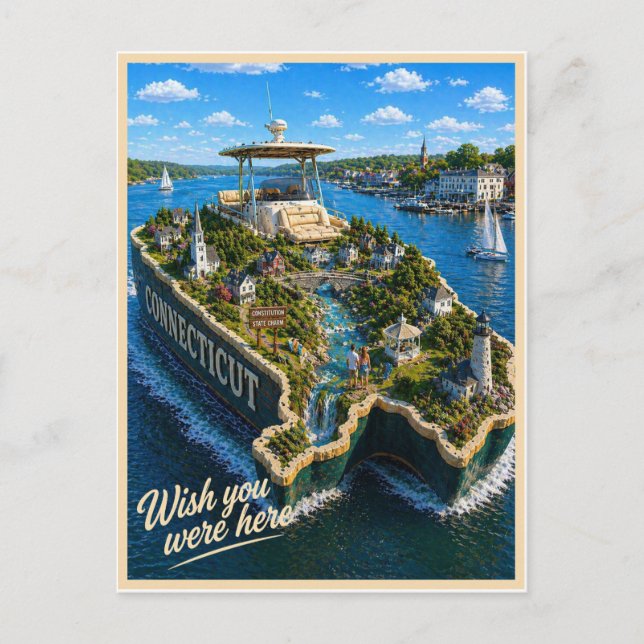 Connecticut | Wish You Were Here | Statserie Vykort (Framsida)