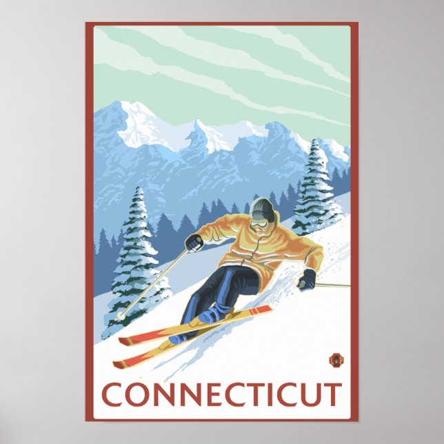 ConnecticutDownhill Skier Scene Poster (Framsidan)