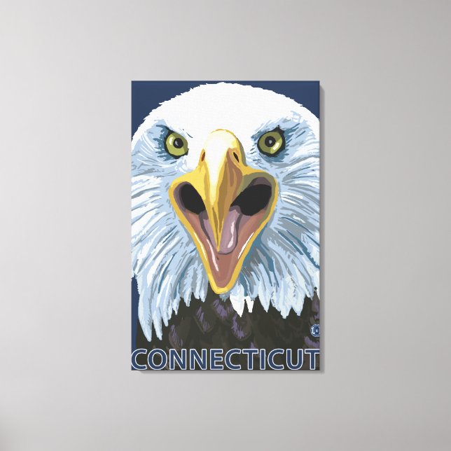 ConnecticutEagle Up Close Canvastryck (Framsida)
