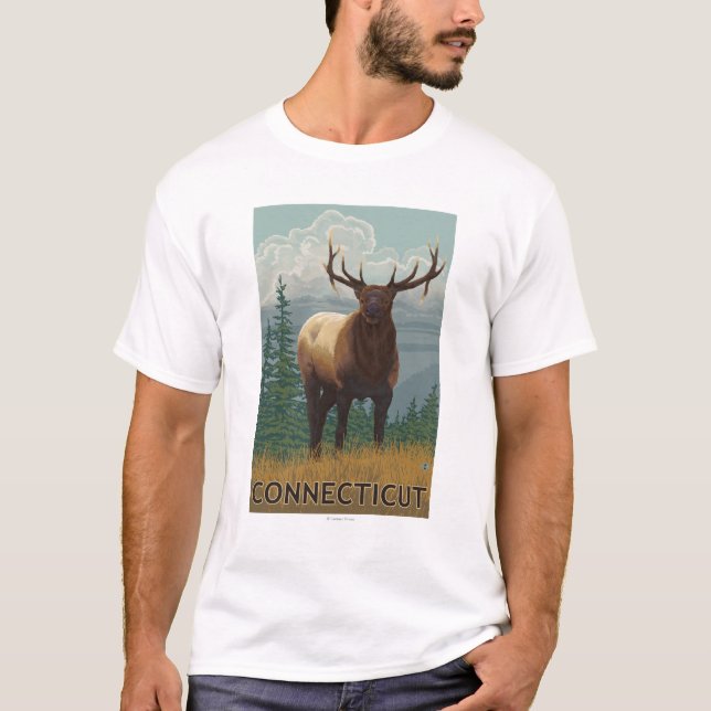 ConnecticutElk plats Tee (Framsida)