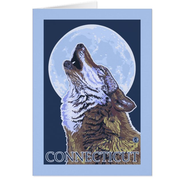 ConnecticutHowling-Varg Hälsningskort (Framsidan)