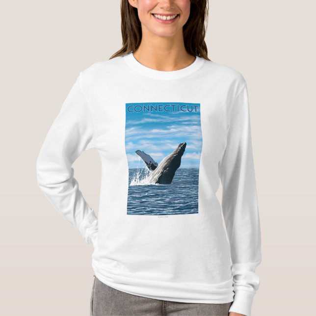 ConnecticutHumpback valplats Tee Shirt (Framsida)