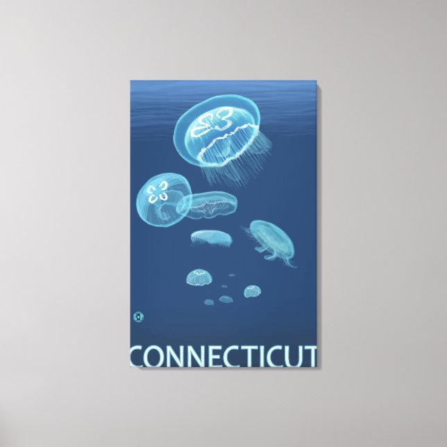 ConnecticutJellyfish Scene Canvastryck (Framsida)