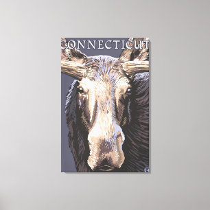 ConnecticutMoose upp slut Canvastryck