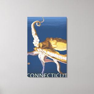 ConnecticutOctopus plats Canvastryck