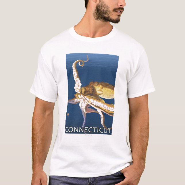 ConnecticutOctopus plats T Shirt (Framsida)