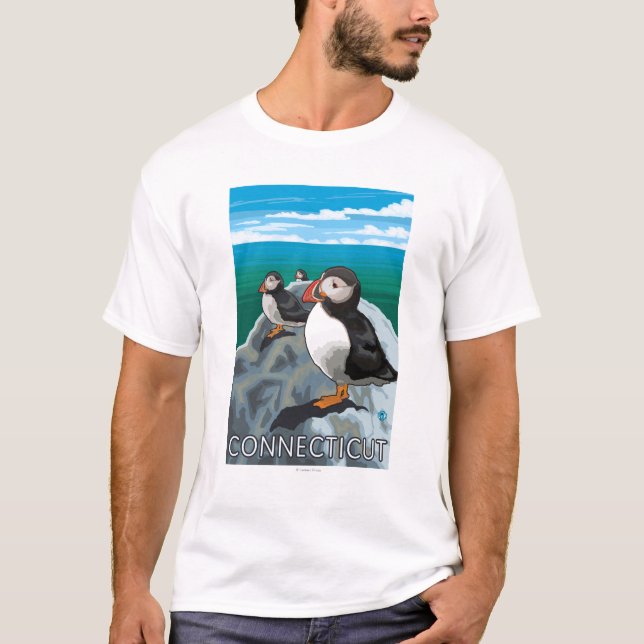 ConnecticutPuffins plats T-shirt (Framsida)