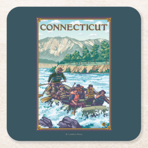 ConnecticutRiver som Rafting plats Underlägg Papper Kvadrat
