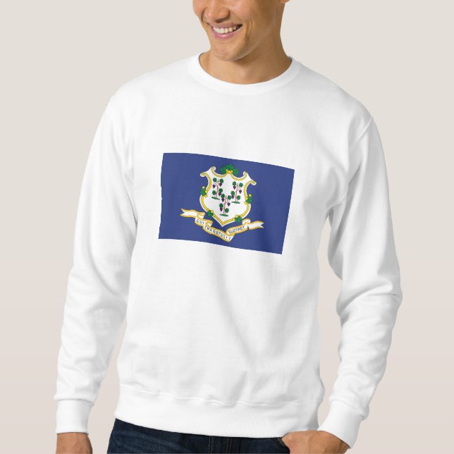 Connecticuts statsflagga lång ärmad tröja (Framsida)