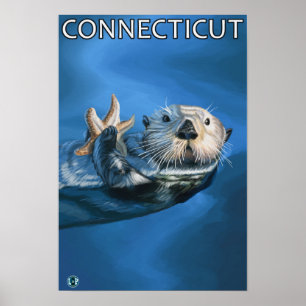 ConnecticutSea Otter Scene Poster