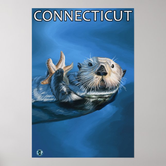 ConnecticutSea Otter Scene Poster (Framsidan)