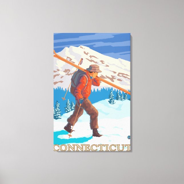 ConnecticutSkier med skal Canvastryck (Framsida)