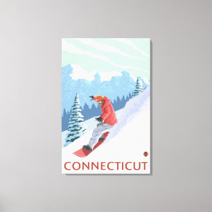 ConnecticutSnowboarder plats Canvastryck
