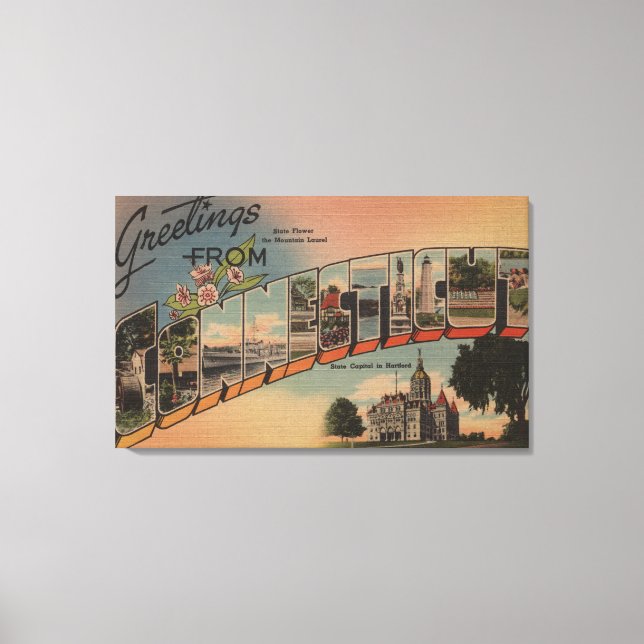 ConnecticutStor ScenesConnecticutBrev Canvastryck (Framsida)