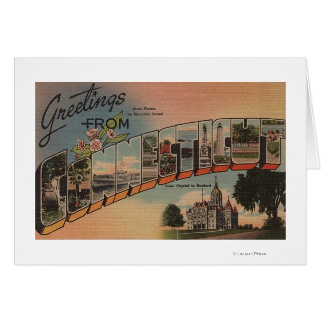 ConnecticutStor ScenesConnecticutBrev Hälsningskort (Framsidan Horizontal)