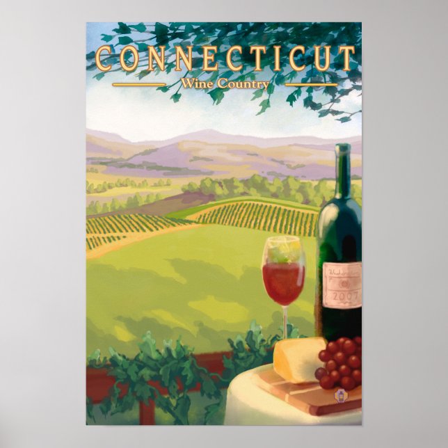 ConnecticutWine Land Scene Poster (Framsidan)