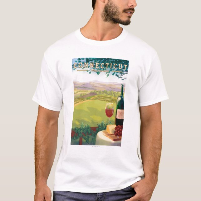 ConnecticutWine landplats T-shirt (Framsida)