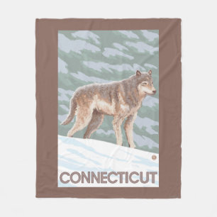 ConnecticutWolf plats Fleecefilt