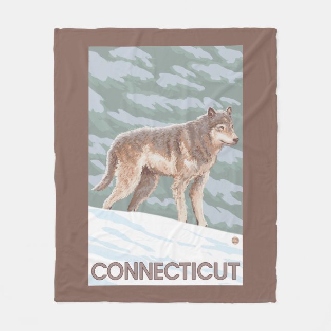 ConnecticutWolf plats Fleecefilt (Framsidan)