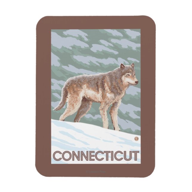 ConnecticutWolf Scene Magnet (Vertikal)