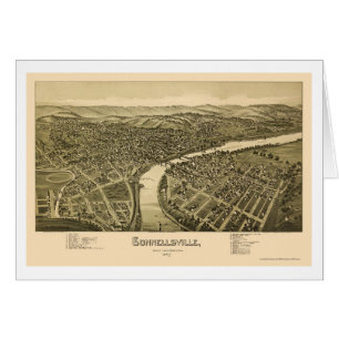 Connellsville panorama- karta för PA - 1897 Hälsningskort