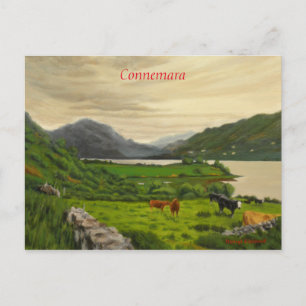 Connemara Ireland Scenia Cattle Farm with Horse Vykort