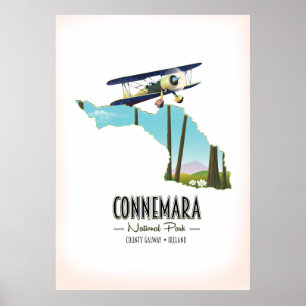 Connemara National Park Galway Ireland karta Poster