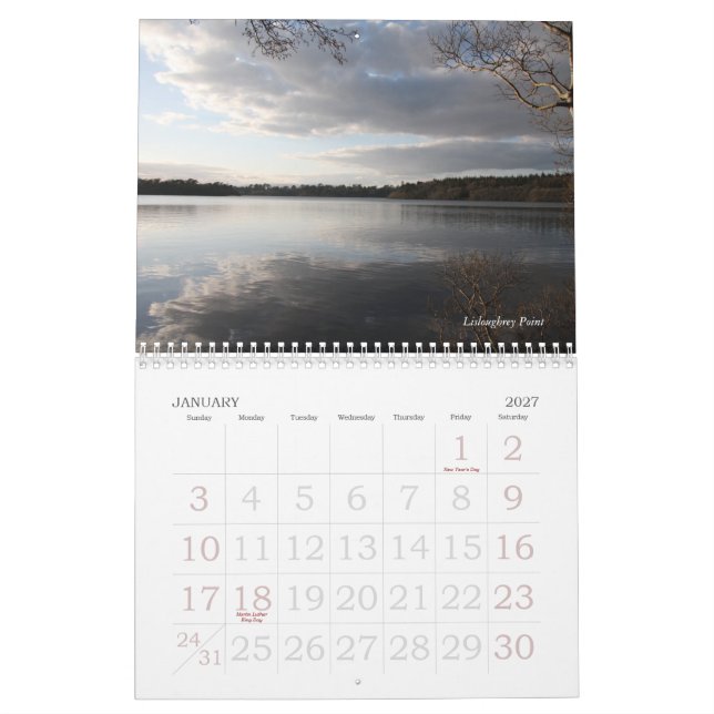 Connemara sjöar kalender (Jan 2027)