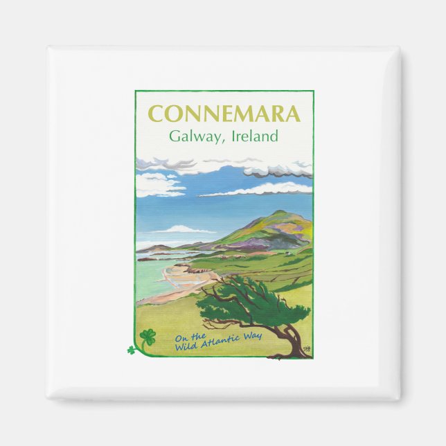 Connemara Travel Poster Design Magnet (Framsidan)