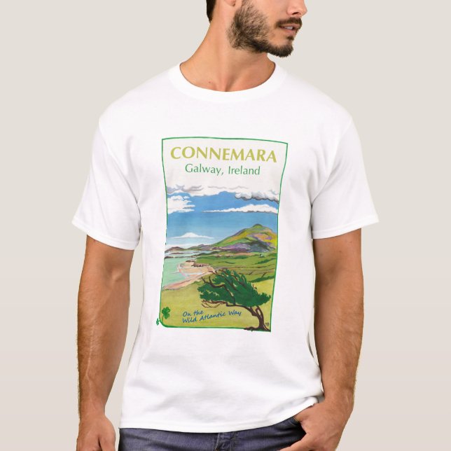 Connemara Travel Poster T shirt Design (Framsida)