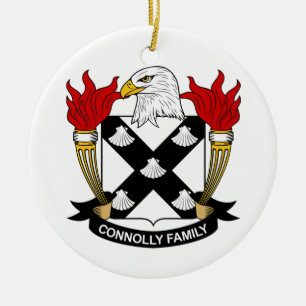 Connolly familjvapensköld julgransprydnad keramik