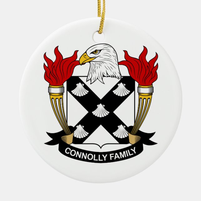 Connolly familjvapensköld julgransprydnad keramik (Framsidan)