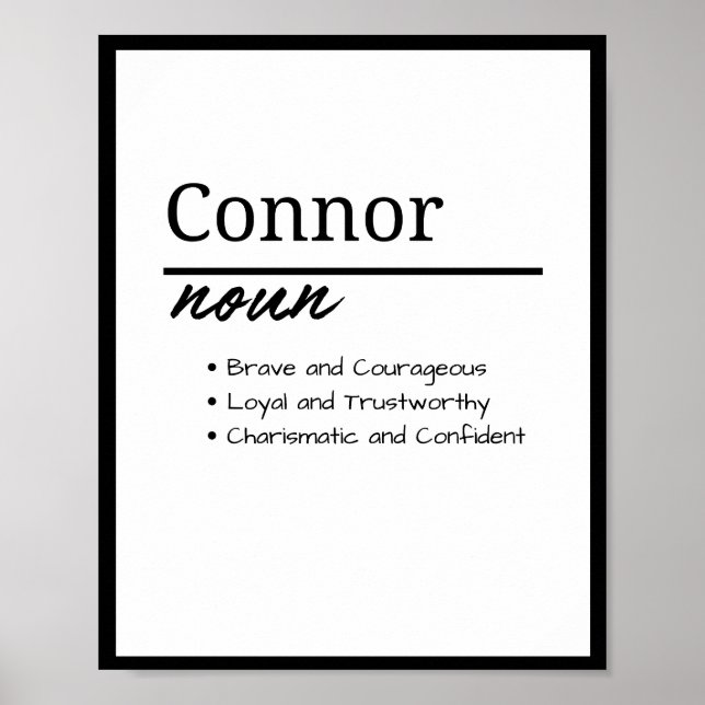 Connor, Boy Personalized Namndefinition Poster (Framsidan)