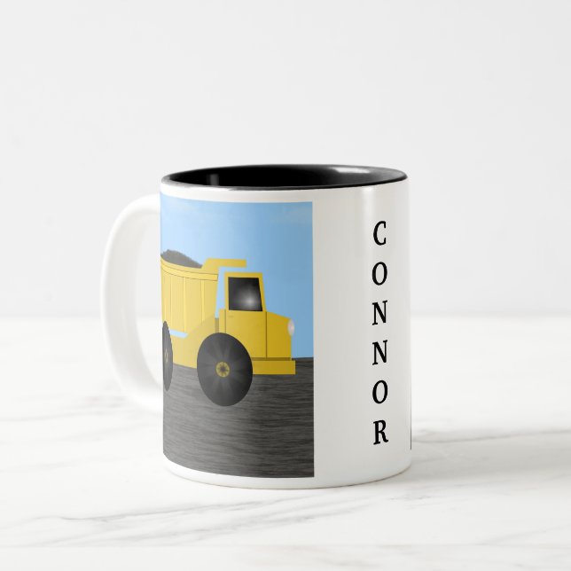 Connor Dumper Lastbil Personlig Namn Mugg (Framsida vänster)