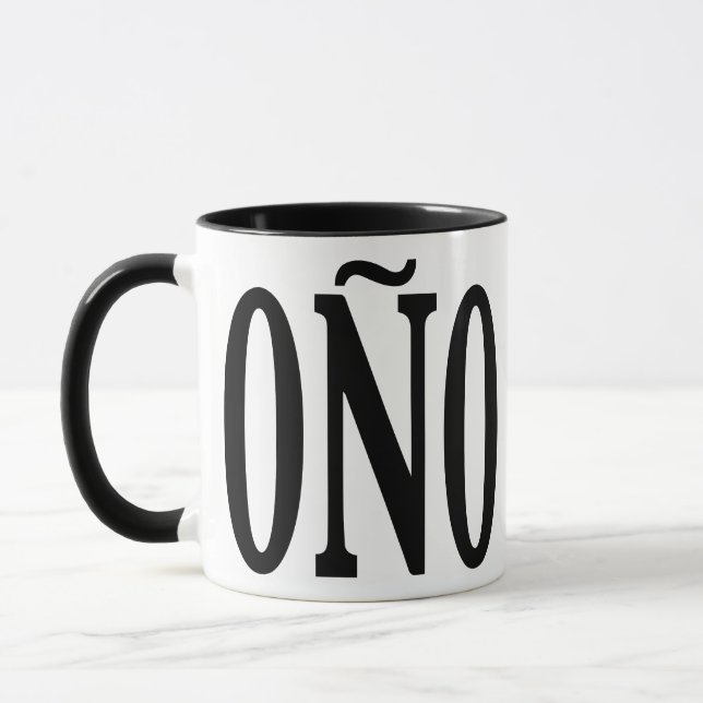 Coño Porcelain Mugg - 11oz Black Rim Mangu It (Vänster)