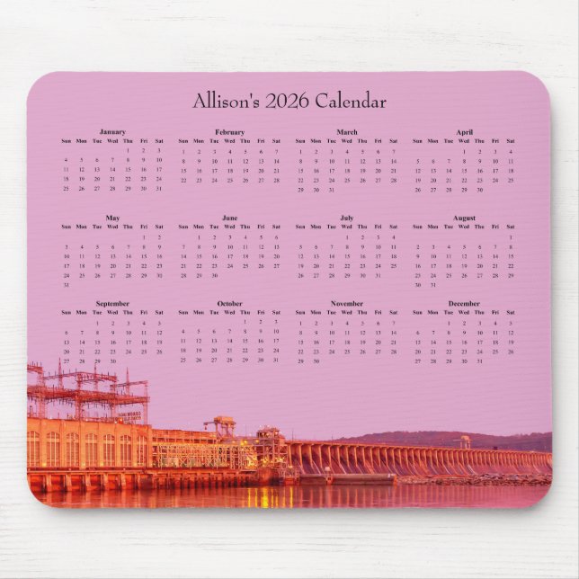 Conowingo Dam vid soluppgång – 2026 Kalender Musmatta (Framsidan)