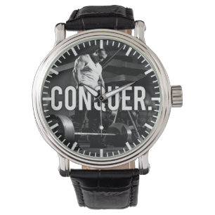 CONQUER - "Body byggnad" Workout Motivational Armbandsur
