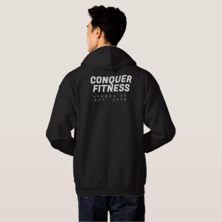 Conquer Fitness Sedona Hoodie, vitt teckensnitt Hoodie