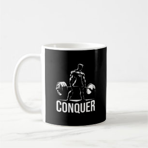 CONQUER - Motivational Gym, Workout Fitness Anime Kaffemugg