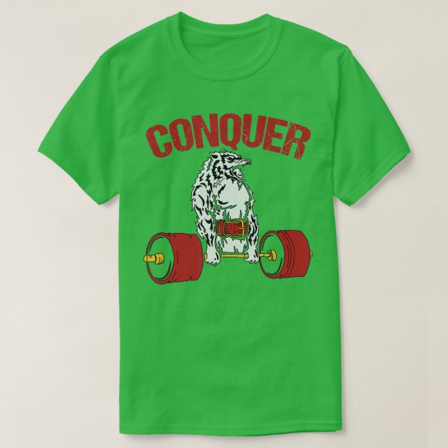 Conquer Varg Weightlift Bodybuilding Gym T Shirt (Design framsida)