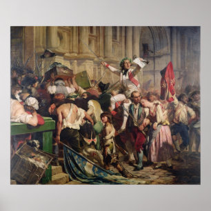 Conquerors of Bastille before the Hotel de Poster