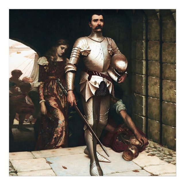 "Conquest" Medieval Painting av Edmund Blair Leigh Fototryck (Framsidan)