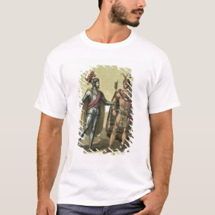 Conquistador med en indianchef (färg t-shirt